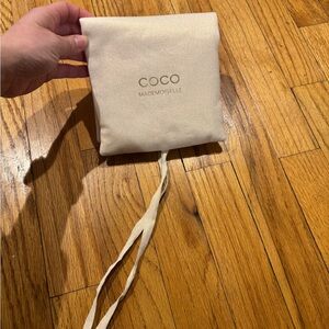 CHANEL Cream Double-Zip Pouch